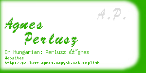 agnes perlusz business card